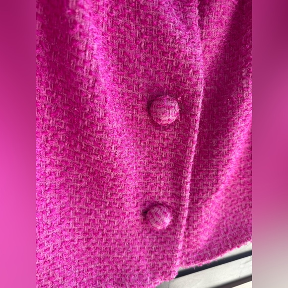 Kate Spade Pink Tweed Short Sleeve Bolero Jacket Blazer • S - Picture 3 of 9